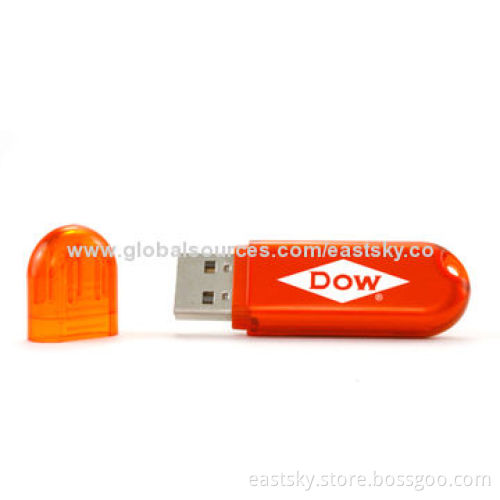 Promotional Thumb Drive with Plastic Cover, Available in 64MB to 32GB Memory Capacity SelectionsNew